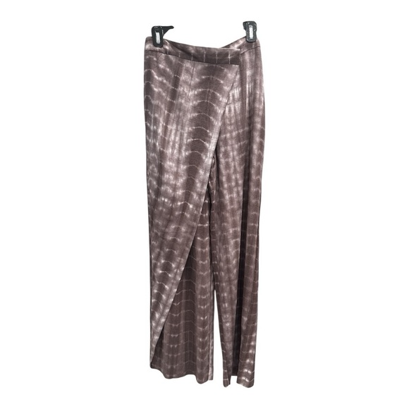Zara Brown Patterned Wide-Leg Pants NWT size M - Picture 7 of 14